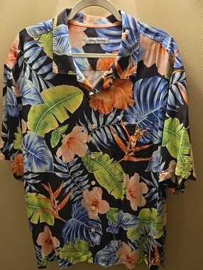 Tommy Bahama Men's Silk Hawaiian Style Button-Down Shirt Sz 1XLB
